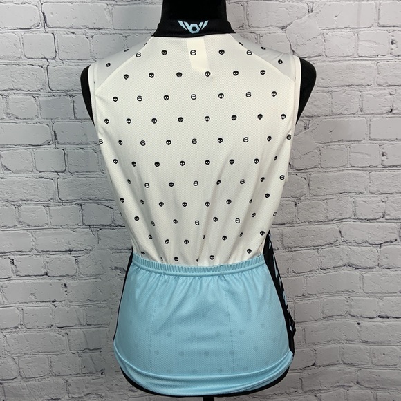 Twin Six sleeveless Club Raglan six/skull print cycling Jersey. Size Medium - Picture 5 of 12